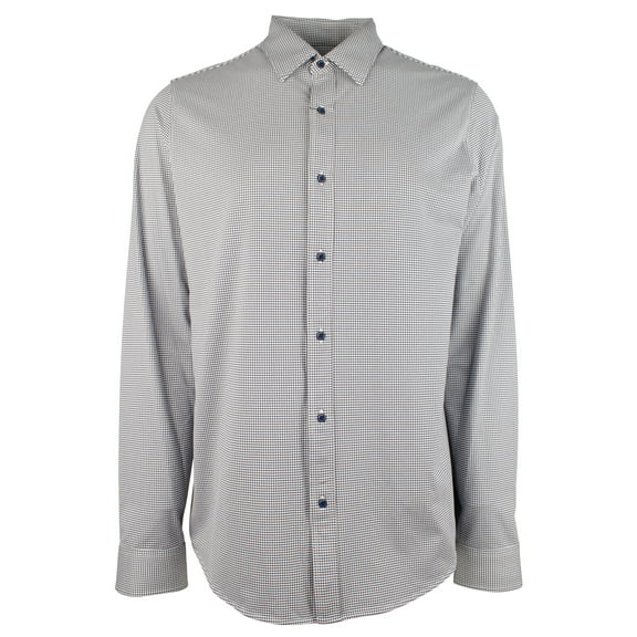 Men's Stretch Gingham Slim Fit Long Sleeve Shirt MNght XL