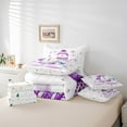 thumbnail image 6 of Homewish Lovely Xmas Snowman 7-Piece Twin Bedding Sets,Cute Snowflake Bird Bedding Comforter Set,Purple White Sheet Sets For Girl Teens,Breathable Home Decor Reversible, 6 of 8