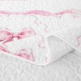 thumbnail image 5 of Manfei Romantic Shabby Chic P Personalized Initial Twin Quilt Set for Girls Teens,Princess Style Bow Knot Plaid Twin Coverlet Set, 5 of 7