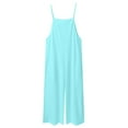 thumbnail image 5 of Zanarzt Kids Jumpsuit Girls Girl's Jumpsuits Sleeveless Round Neck Wide Leg One Piece Rompers Little Kid Big Kids Light Blue,9-10 Years, 5 of 9