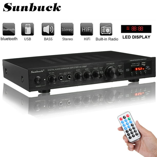 Sunbuck Wireless Power Home Stereo bluetooth 5.0 Receiver System with LED Display, FM, USB/SD, CD/DVD Player, HiFi Amplifier Subwoofer - Walmart.com