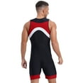 thumbnail image 2 of Manyakai Mens One Piece Swimsuit Shorty Wetsuit Bathing Suit Athletic Spandex Jumpsuit Swimwear UPF Red XL, 2 of 6