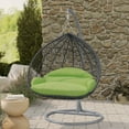 thumbnail image 5 of LeisureMod Hanging Swing Chair Two-Person Seater Egg Chair Grey Frame in Teardrop Design with Armrest Removable Zippered Washable Polyester Cushion Cover for Indoor and Patio Recluse Collection, 5 of 11