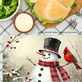 thumbnail image 3 of JOOCAR Snowman and Cardinal Winter Scene Linen Table Mats Set of 4 for Home Kitchen Table Decor 12x18 inch, 3 of 5