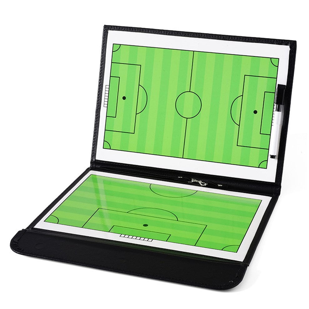 Clearance Sale Football Tactic Board 2 5 Fold Coach Board Leather Teaching Board Color Folding Section Magnetic Exercise Command Board Green Black L Walmart Com Walmart Com