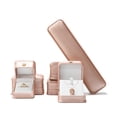 thumbnail image 4 of Dark Green Leather Jewelry Organizer Proposal Wedding Ring Box Pendant Bracelet Necklace Storage Case Gift Packaging Display Box pink, 4 of 6