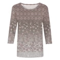thumbnail image 4 of Pompotops Mode T-shirt Décontracté à Manches 3/4 Col Rond Confortable pour Femmes en Solde, 4 of 5