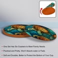 thumbnail image 4 of Turtle Set of 6 Round Microfiber Leather Coasters, 11x11 cm/4.3x4.3 in - Absorbent Drink Mats for Table Decor, Bottom - Stylish and Durable Cup Holders for Home and Office Use, 4 of 6