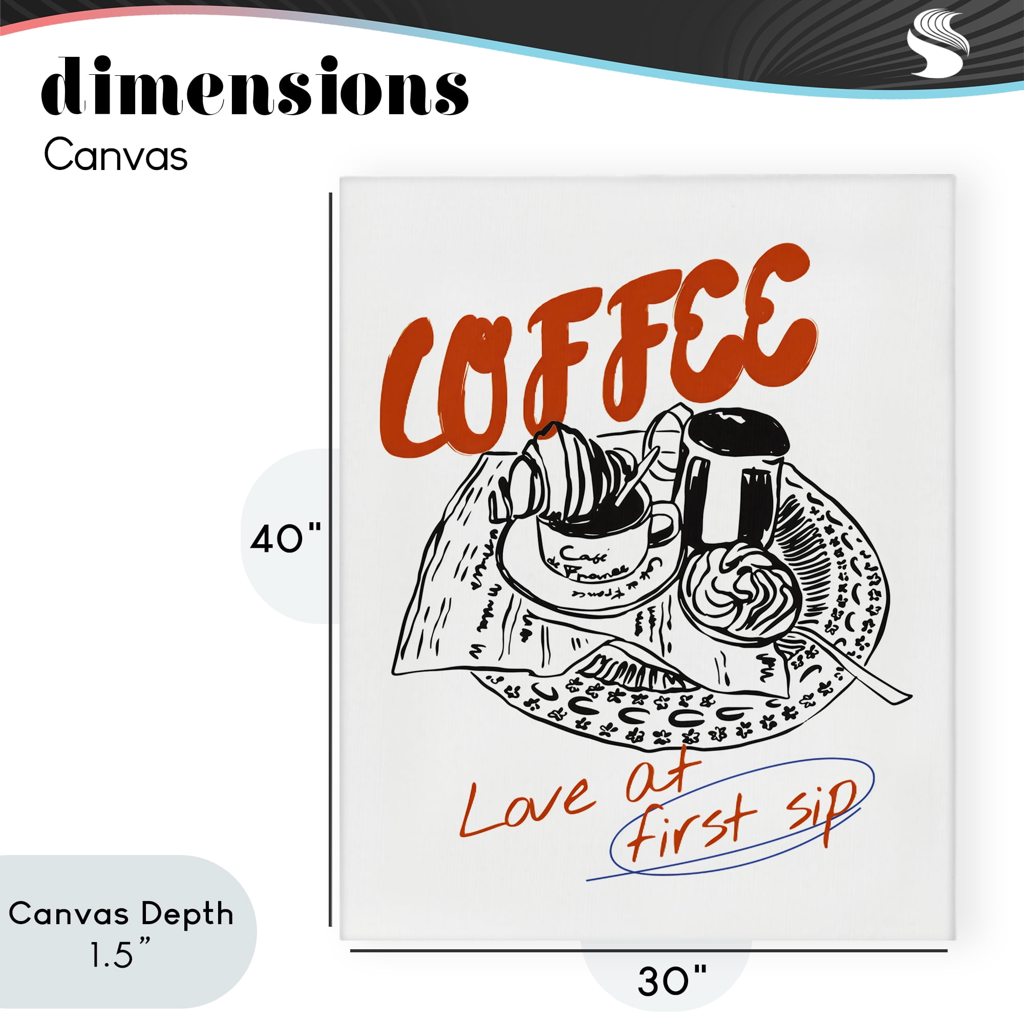 Stupell Industries Coffee Love At First Sip Canvas Wall Art, design by The Prints Vibe
