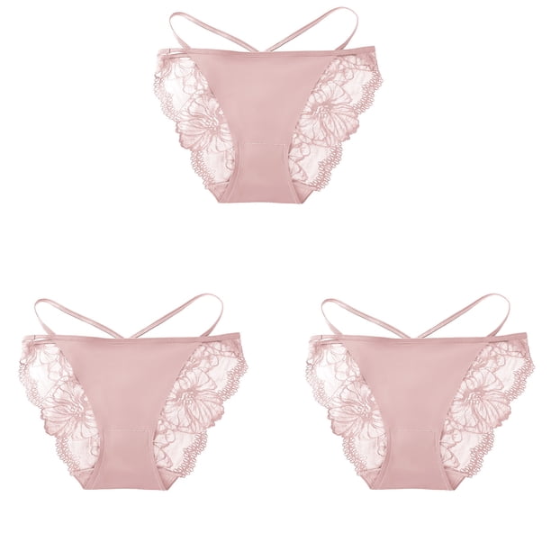 Puntoco Bragas para mujer, cintura alta, ropa interior sexy de encaje, cómodas y delgadas, bragas sólidas ahuecadas