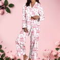 thumbnail image 5 of SJLDQY Valentines Women's Pajamas Set 2 Peice Pjs Set for Women Valentine's Day Bowknot Graphic Long Sleeve Pajama Tops Pants Soft Comfy Homewear Sleepwear Outfits, 5 of 7