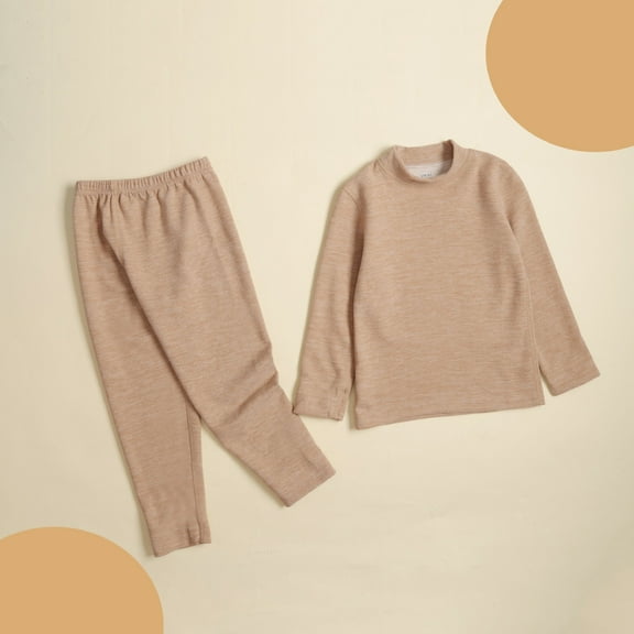 Riecok Toddler Girl Clothes Sets Round Neck Long Sleeve Tops and Leggings Pants Outfits Set Casual Fashion Solid Color 2PCS Fall Winter Outfits Set Coffee 1 Years