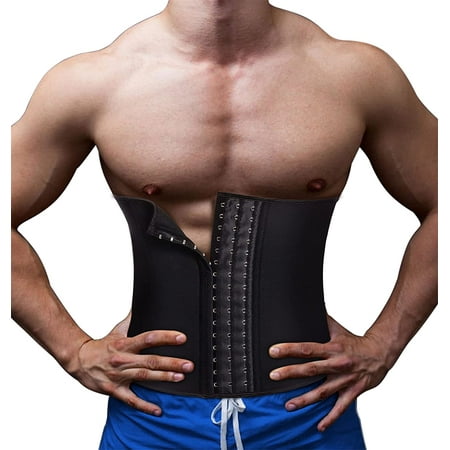 

Nebility Men Waist Trainer Belt Workout for Body Weight Loss Fitness Fat Burner Trimmer Band Back Support