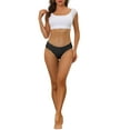 thumbnail image 2 of INSPIRE CHIC Unlined Panties for Women No Show Stretch Solid Underwear Invisible Brief S Black, 2 of 4