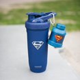 thumbnail image 4 of Smartshake Justice League Whey2Go Superman Proteína en polvo Contenedor de almacenamiento 50 g - Embudo de botella agitadora sin BPA para proteína de suero en polvo + batidos de proteínas 110 ml, DC C, 4 of 5