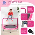 thumbnail image 3 of Compact 36” Kids Trampoline, Foldable Fitness Rebounder with Safety Pad, Indoor Exercise Equipment for Small Spaces, Supports Adults, Pink, 3 of 6