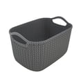 thumbnail image 1 of Homz 9.5 Inch Rattan Plastic Gray Storage Bin Basket Organizer, Small, 1 of 6