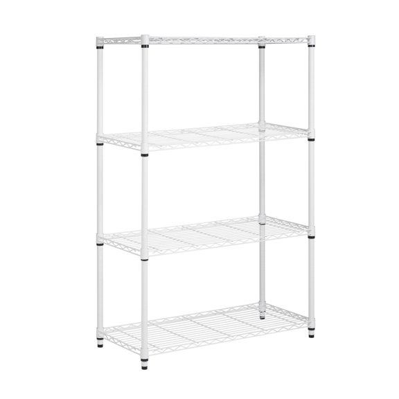 Honey Can Do 4-Shelf Heavy-Duty Adjustable Steel Storage Shelving Unit with 250-lb Weight Capacity, White, Basement/Garage