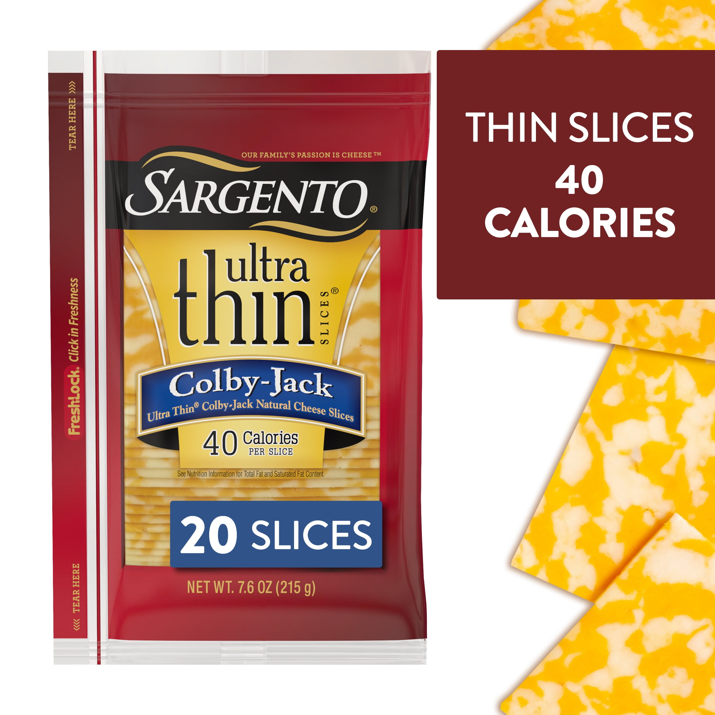 Sargento® Colby-Jack Natural Cheese Ultra Thin® Slices, 20 slices