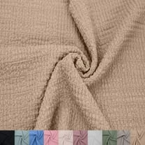 60" Wide-Polyester Spandex-Crinkled Della Textured Stretch Fabric by The Yard-for Apparel, Accessories, Headbands, Drapery, Decorations, and DIY Projects, Tan