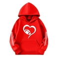 thumbnail image 4 of Big Girls Pullover Hoodie Sweatshirt Long Sleeve Sweatshirt Graphic Hoody Kids Cute Pullovers Top Clothes Size 9-10T,Red, 4 of 4