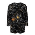 thumbnail image 3 of Halloween Plus Size Tops for Women 3/4 Length Sleeve Womens Blouse Fall Loose Crew Neck Witch Graphic T Shirts Halloween Costume & Gift, 3 of 5
