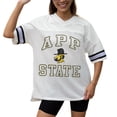 thumbnail image 3 of Women's Gameday Couture White Appalachian State Mountaineers Iconic Oversized Fashion Jersey, 3 of 5