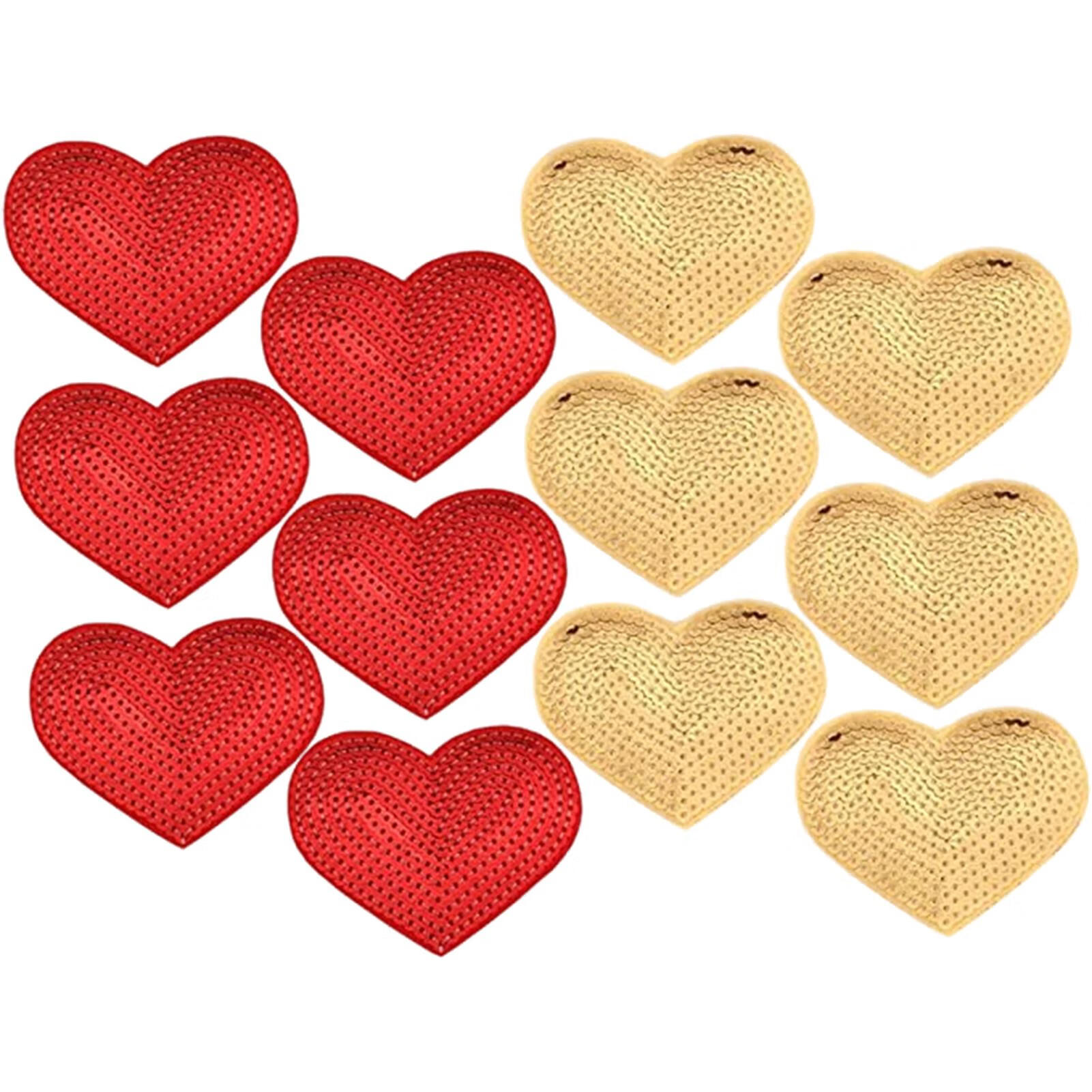 Star Sequin Patches Heart Iron on Sequin Patches for Clothing Embroidered Appliques DIY