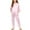 Pink, variant on Girls Satin Pajama Set Kids Silk 3/4 Sleeve Loungewear Sleepwear Nightwear Wide Leg Pant Pull on 2 Piece Teen Pjs Set 5-14Y
