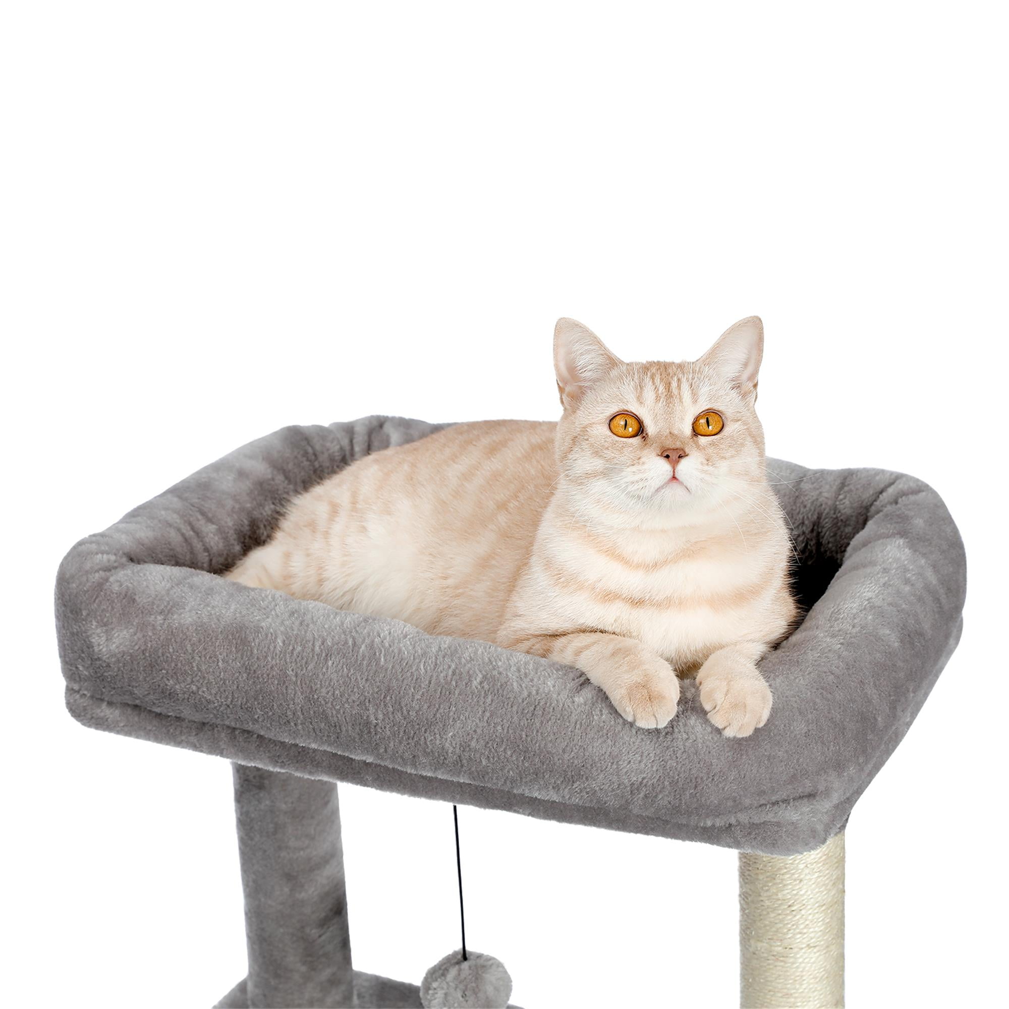 Pefilos 55.9" Cat Trees Towers for Large Cats with Sisal-Covered Scratching Posts, Cat Tree House for Indoor Cats, Cooling mat for Kitten Cat Condo for Adult Cats, Gray Pefilos 55.9" Cat Trees Towers for Large Cats with Sisal-Covered Scratching Posts, Cat Tree House for Indoor Cats, Cooling mat for Kitten Cat Condo for Adult Cats, Gray