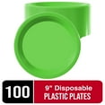 thumbnail image 2 of Exquisite 9" Lime Green Disposable Party Plastic Plates, 100 Count, Heavy Duty 350 GSM Plate, 2 of 7