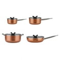thumbnail image 3 of Gourmet Edge Stackable Stainless Steel Nonstick Cookware, Pots w/ Lids (8 Piece), 3 of 4