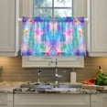 thumbnail image 2 of Yayeee Kitchen Curtains Tier Pair Light Filtering 27"x24" Rod Pocket Short Cafe Window Panel, Neon Starfish Pattern, 2 of 7