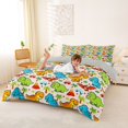 thumbnail image 3 of Manfei Cute Dino Animals Duvet Cover Queen,Kawaii Palm Tree Cars Queen Bedding,Pink Yellow,Navy Blue Reversible,1 Duvet Cover and 2 Pillowcases, 3 of 6