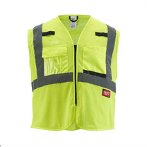 Milwaukee Tool Class 2 High Visibility Yellow Mesh Safety Vest - L/XL