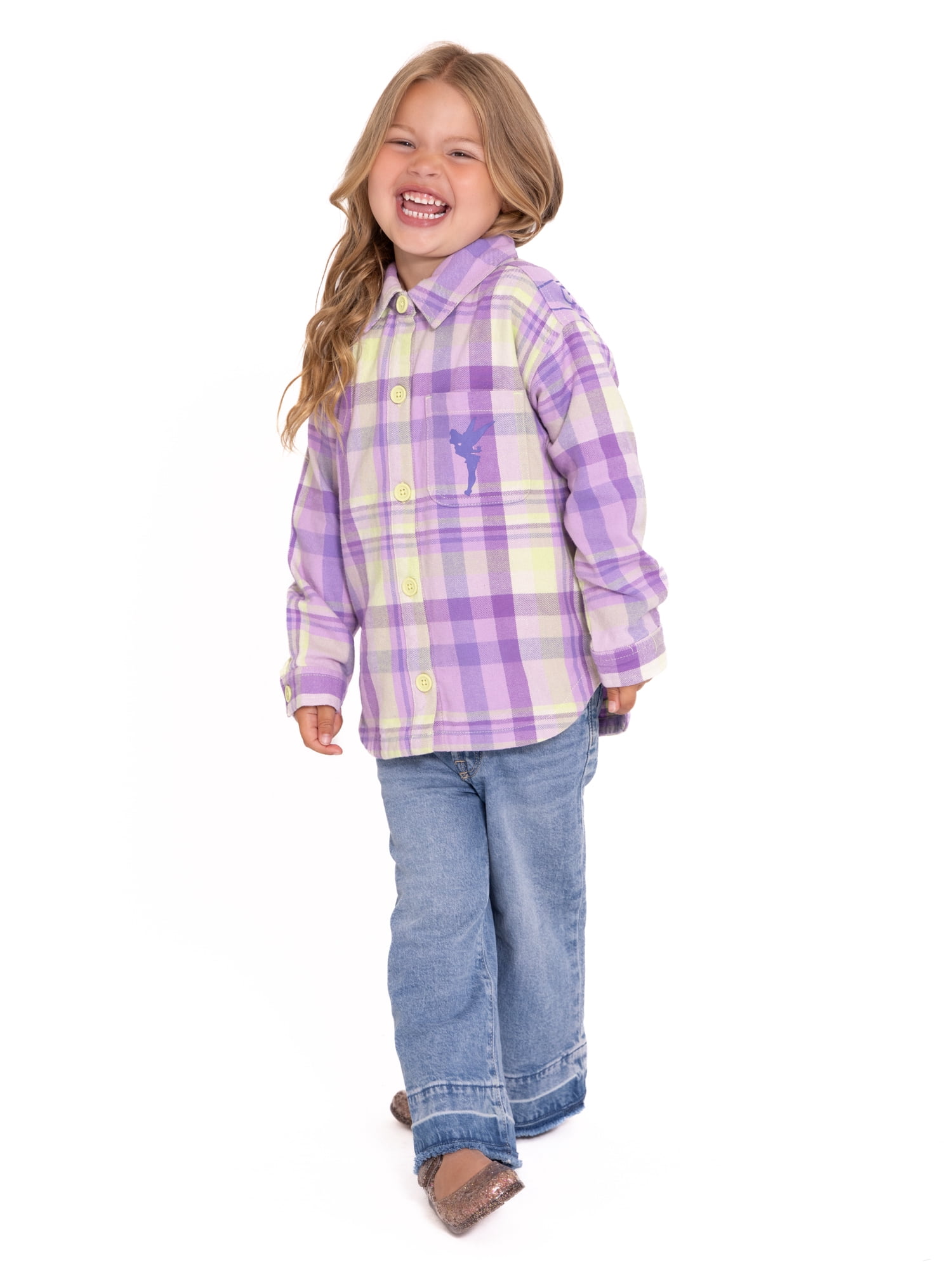 Disney Tinkerbell Toddler Girls Shacket, Sizes 12 Months - 5T