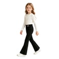 thumbnail image 4 of Tfken Child Soft Comfy Pants School Daily Wear Flare Yoga Legging Pants Girls High Waist Stretch Print Kids Breathable Clothes Size 9-10 Years Black, 4 of 5