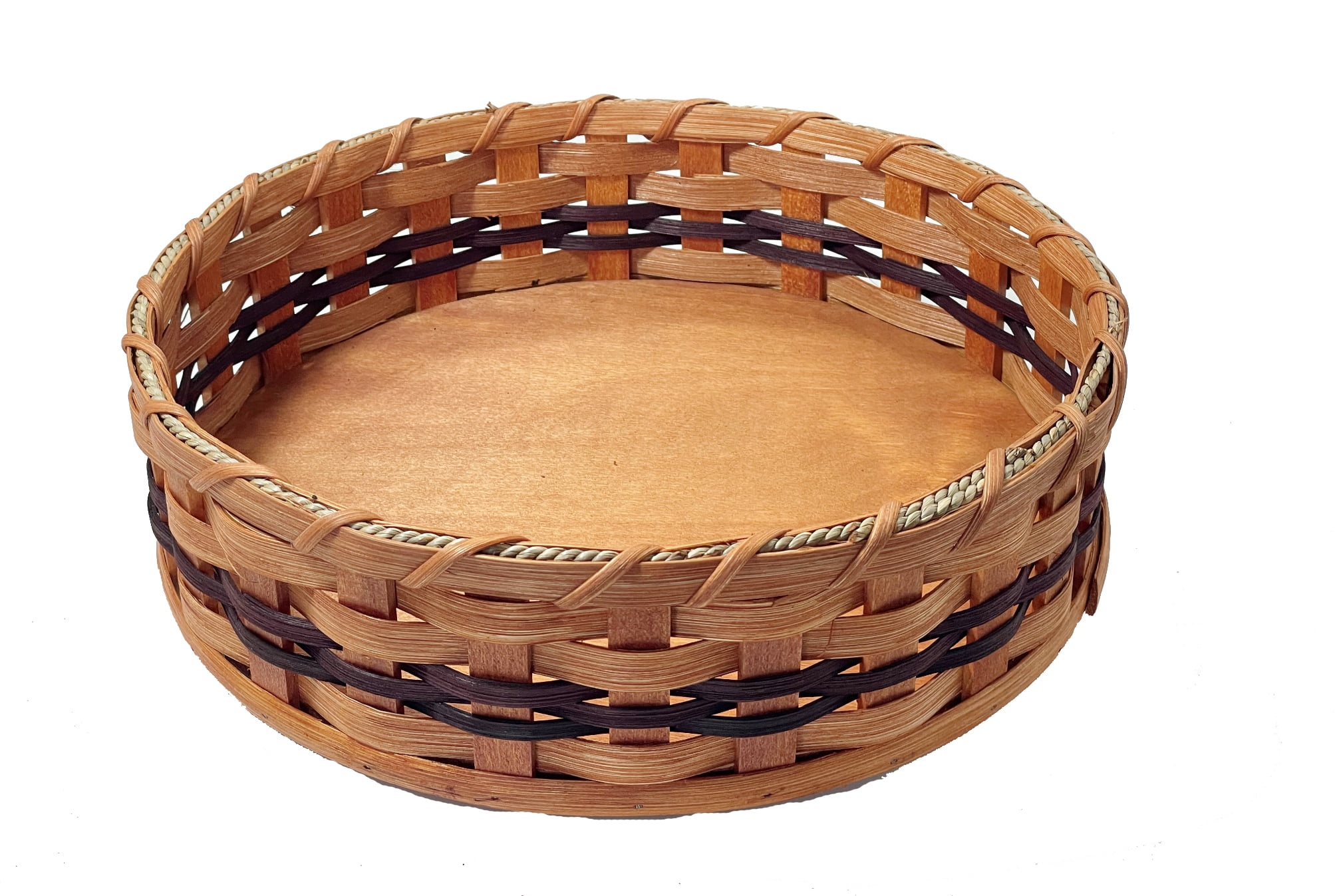 Amish Baskets & Beyond 12" Oak Lazy Susan Storage Basket