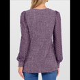 thumbnail image 4 of Blusas de Encaje de Larga para Mujer, Suéteres de Cuello en V A para Otoño 2025, Atuendos Elegantes e Informales de Invierno Púrpura M, 4 of 8