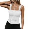 thumbnail image 2 of Women's Sport Tank Tops Fashion Solid Color Sleeveless Stretchy Comfy Yoga Workout Fitness Base Shirts Vest White XX-Large, 2 of 6