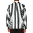 thumbnail image 3 of INSPIRE CHIC Men's Blazers Striped Pattern One Button Notach Lapel Collar Coat 2XL Black White, 3 of 6