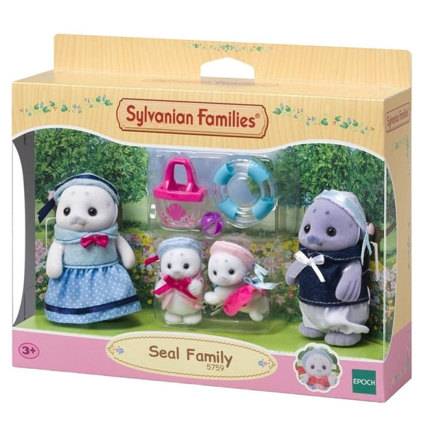 Figura Mini Sylvanian Families Familia Foca Coleccionable