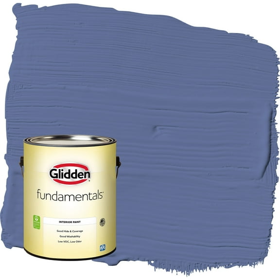 Glidden Fundamentals Blueberry Patch / Blue Semi-Gloss Interior Paint, 1 Gallon