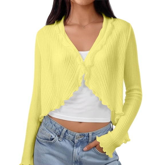 Cardigans for Women Cover up Swimsuits Summer Long Sleeve Fashion Sheer Chiffon Cardigan Thin Shawl Top Coat