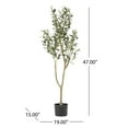 thumbnail image 2 of Atoka 4' x 1.5' Artificial Olive Tree, Green, 2 of 5