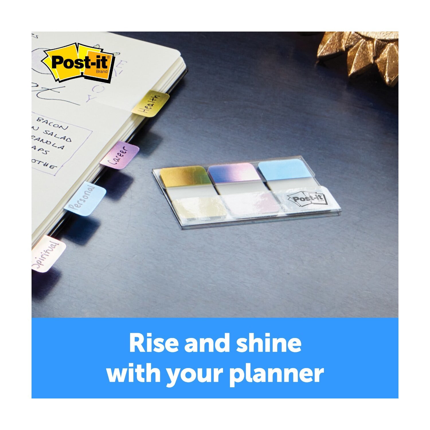 (4 pack) Post-it Tabs, Assorted Iridescent Colors, 1 in x 1.5 in, 36 Tabs