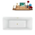 thumbnail image 3 of 71" Streamline N1000PBR Soaking Freestanding Tub and Tray With Internal Drain in Polished Brass, 3 of 7
