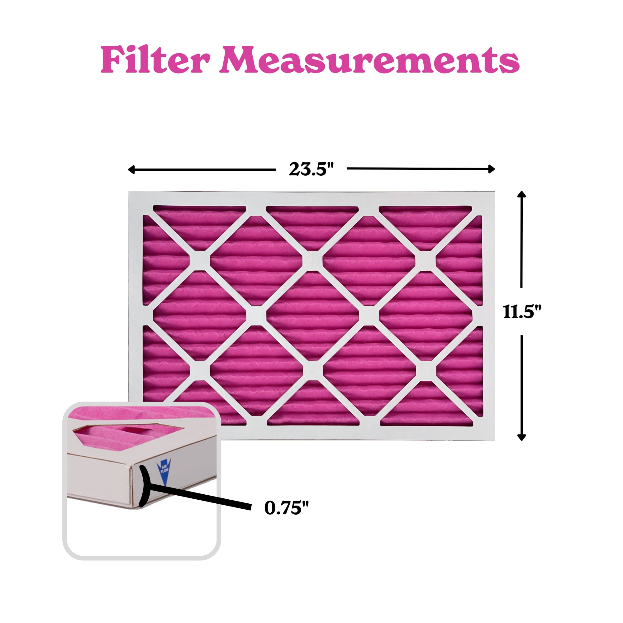 Colorfil 12x24x1 Odor Removal and Color Changing Pleated AC Furnace Air Filter, MERV 8 (2-Pack)