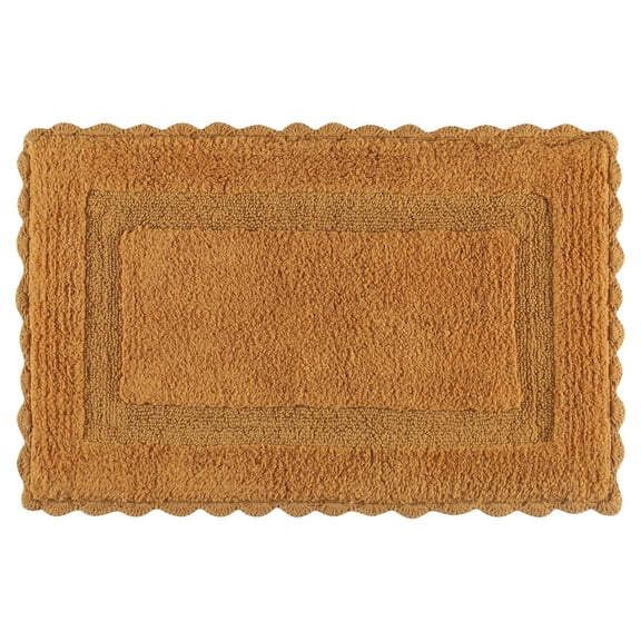 Savi Home Crochet Cotton Bathroom Rug, Anti-Skid, Mustard, 21 x 34 in