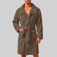 thumbnail image 5 of LIaqionyy Mens Plush Fleece Robe Collared Bathrobe Fuzzy Soft Comfortable Warm Fall Winter Clothes with Pockets, 5 of 6